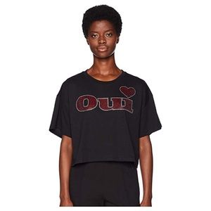 The Kooples Cotton Embellished 'Oui' Tee